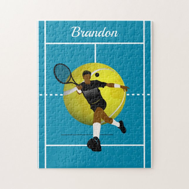 Puzzle Illustration du joueur de tennis moderne Blue Cour (Vertical)