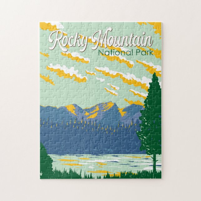 Puzzle Illustration du Parc national des Rocheuses (Vertical)