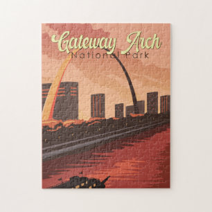 Puzzle Illustration du parc national Gateway Arch Art de