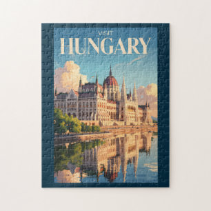 Puzzle Illustration du Parlement de Hongrie Art de voyage