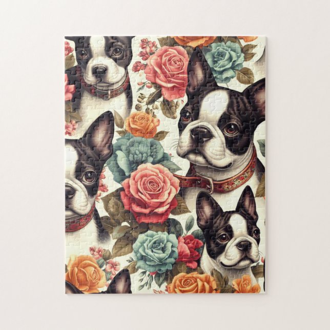 Puzzle Illustration du Terrier de Boston (Vertical)