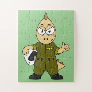 Puzzle Illustration D'Un Pilote À Jet Allosaurus.