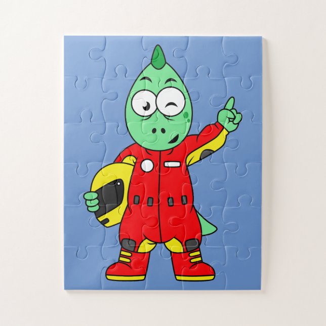 Puzzle Illustration D'Un Pilote De Voiture De Course Allo (Vertical)