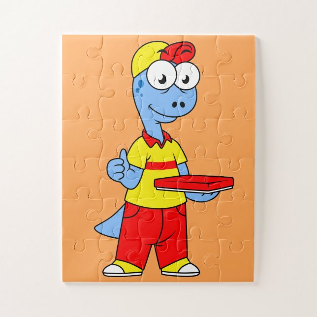 Puzzle Illustration D'Une Personne Qui Livrait Le Brontos (Vertical)