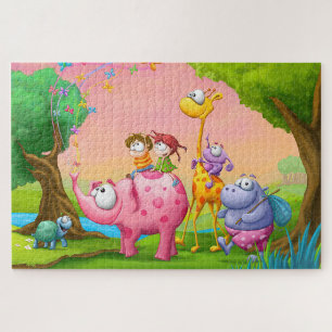 Puzzle Illustration enfants et animaux 