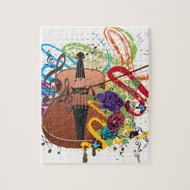 Puzzle Illustration grunge de violon (Vertical)