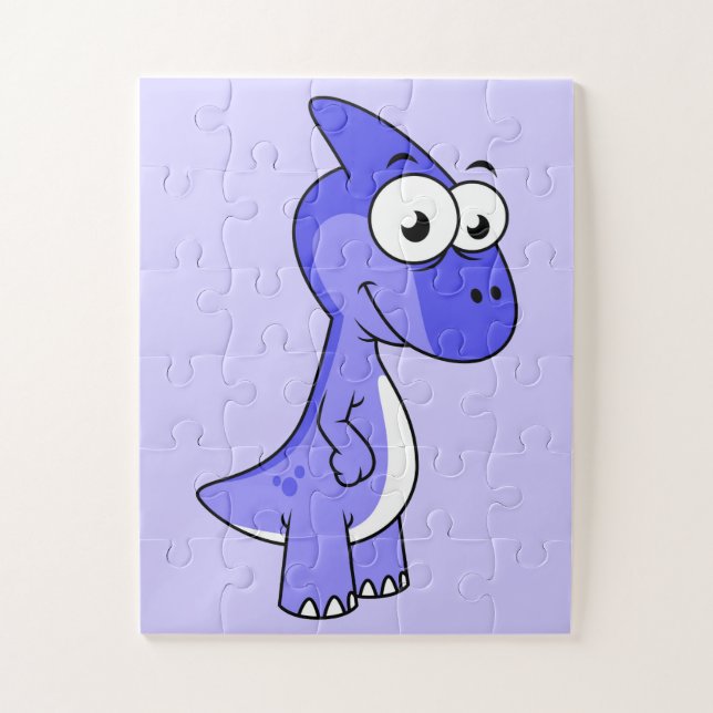 Puzzle Illustration Mignonne D'Un Parasaurolophus Dinosau (Vertical)