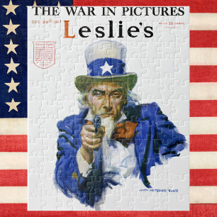 Puzzle Illustration patriotique vintage de l'oncle Sam, c