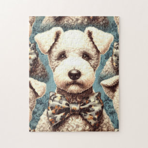 Puzzle Illustration Retro Bedlington Terrier