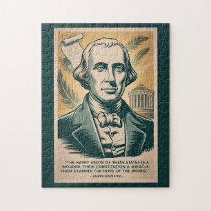 Puzzle Illustration rétro du quatrième président James Ma