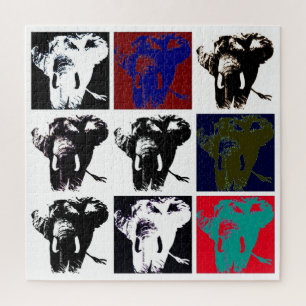 Puzzle Illustration rétrospective de l'éléphant Pop Art