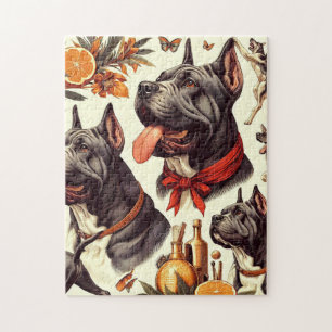 Puzzle Illustration vintage Cane Corso