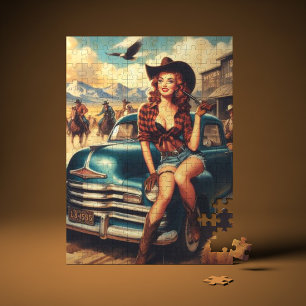 Puzzle Illustration vintage Country Girl