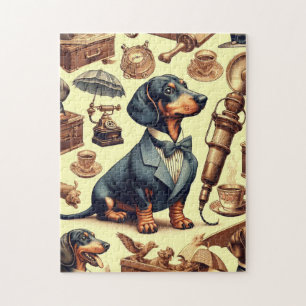 Puzzle Illustration vintage Dachshund