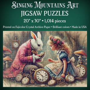 Puzzle Illustration vintage d'Alice au pays des merveille