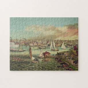 Puzzle Illustration vintage de Newport RI (1876)