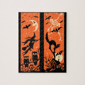 Puzzle Illustration vintage de silhouette de Halloween