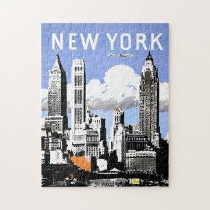 Puzzle Illustration vintage de voyage à New York