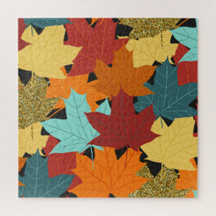 Puzzle Illustration Vintage Feuille de l'érable d'automne