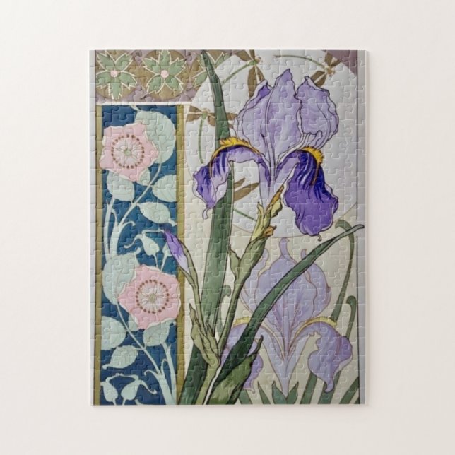 Puzzle Illustration vintage Iris (Vertical)