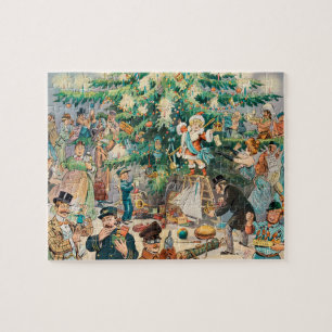 Puzzle Illustration vintage L'Arbre de Noël de Puck, 1902