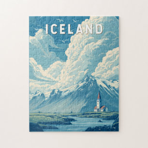 Puzzle Illustration Voyage Islande Art Vintage