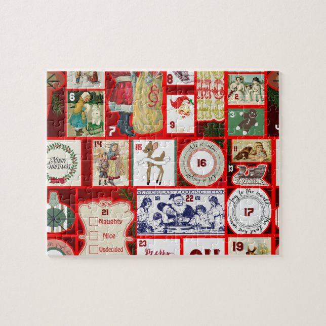 Puzzle Illustrations de Noël Vintage Holiday Fun (Horizontal)