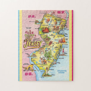 Puzzle illustré de la Nouvelle-Jersey 11x14