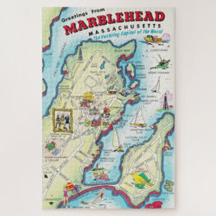 Puzzle illustré vintage de Marblehead