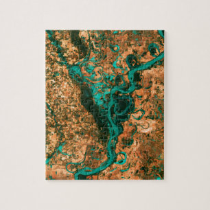 Puzzle Image de méandre de satellite du Mississippi