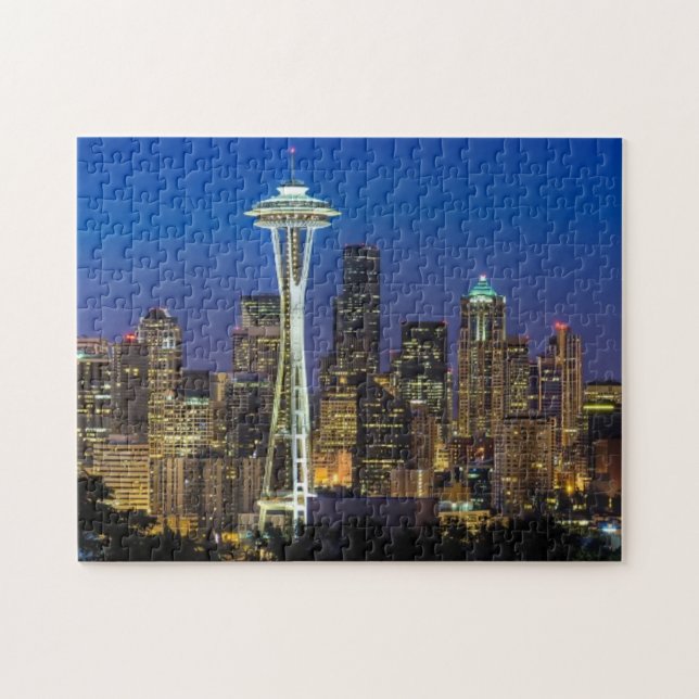 Puzzle Image d'horizon de Seattle en quelques heures de (Horizontal)