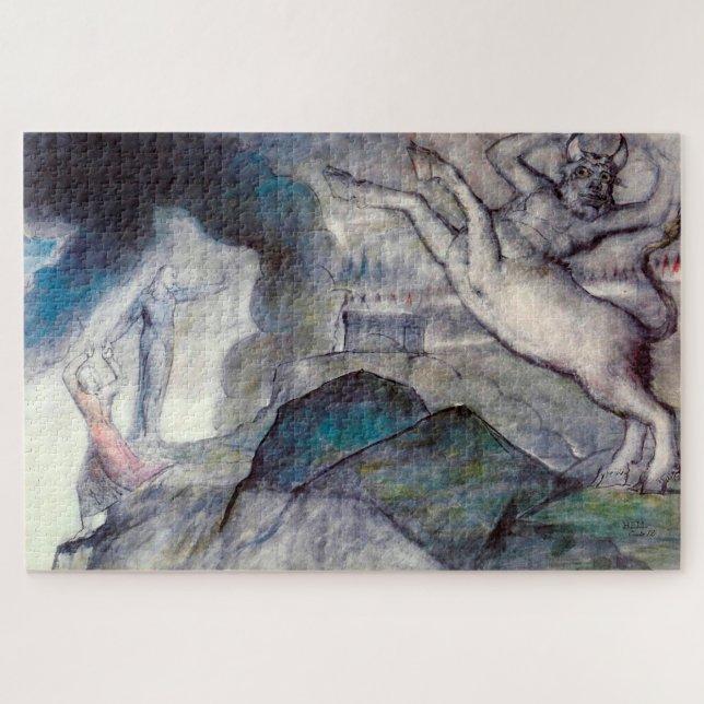 Puzzle Image du Minotaure pour illustrer Inferno, Canto X (Horizontal)