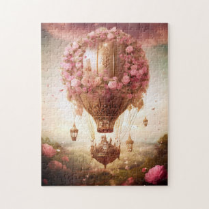 Puzzle Imaginaire à air chaud ballon rose or