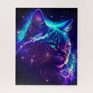 Puzzle Imaginaire Abstrait Cute Galaxy Space Kitty Chat