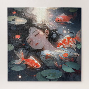 Puzzle Imaginaire Anime Girl and Carps