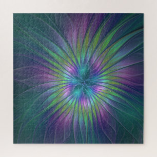 Puzzle Imaginaire brillant coloré Fleur Abstrait Fractal