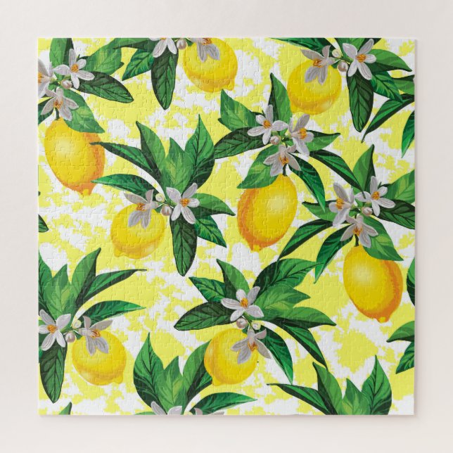 Puzzle Imaginaire citron : Motif Floral Créatif (Vertical)