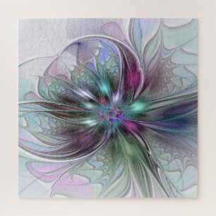 Puzzle Imaginaire coloré Abstrait Fleur fractale moderne