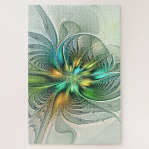 Puzzle Imaginaire coloré Moderne Fleur Abstraite Fractale