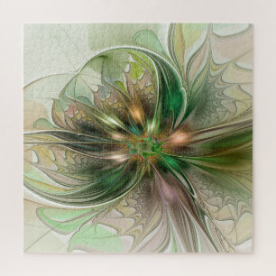 Puzzle Imaginaire coloré Moderne Fleur Fractale Abstraite