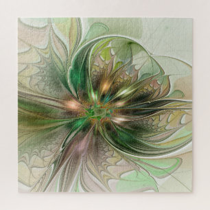 Puzzle Imaginaire coloré Moderne Fleur Fractale Abstraite