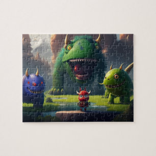 Puzzle imaginaire d'art 3D Monde Monde amusant de mignons