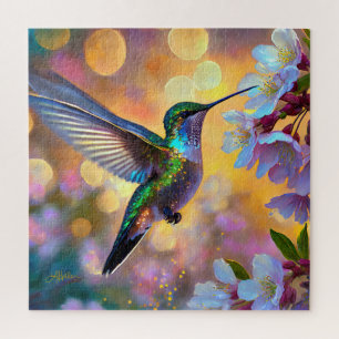 Puzzle Imaginaire de cerisier en fleurs Hummingbird
