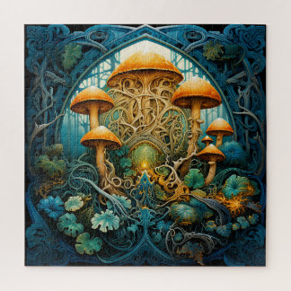 Puzzle Imaginaire de champignons Art nouveau