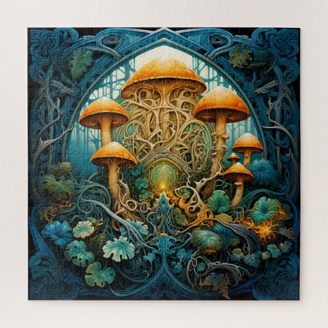 Puzzle Imaginaire de champignons Art nouveau (Vertical)