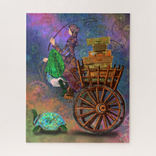 Puzzle Imaginaire de dessin Vintage pour fille et tortue 