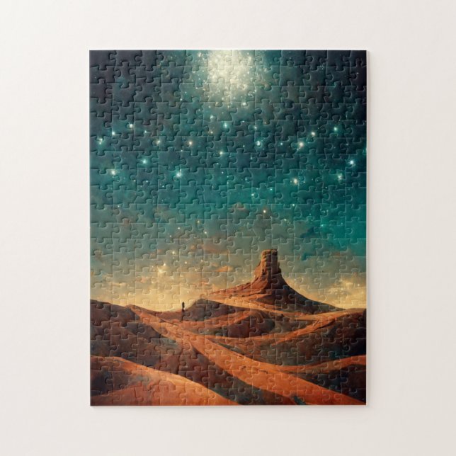 Puzzle Imaginaire de nuit du désert Paysage Sci-Fi (Vertical)