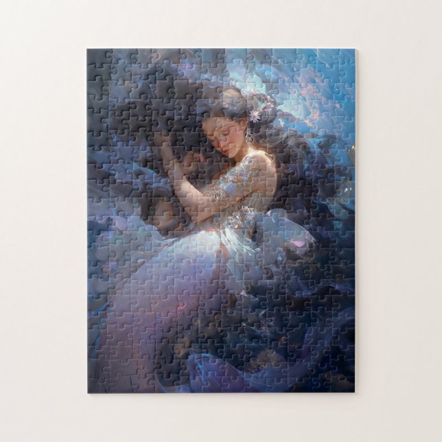 Puzzle Imaginaire de sirène dormant violet (Vertical)
