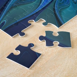 Puzzle Imaginaire Fleur Bleue Motif, Art Fractal Abstrait