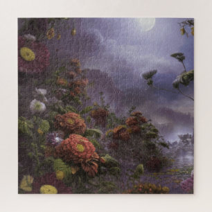 Puzzle Imaginaire Lune Magique Jardin Paysage